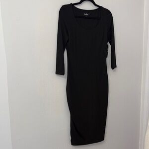 Lulu's Classic Black Long Sleeve Dress